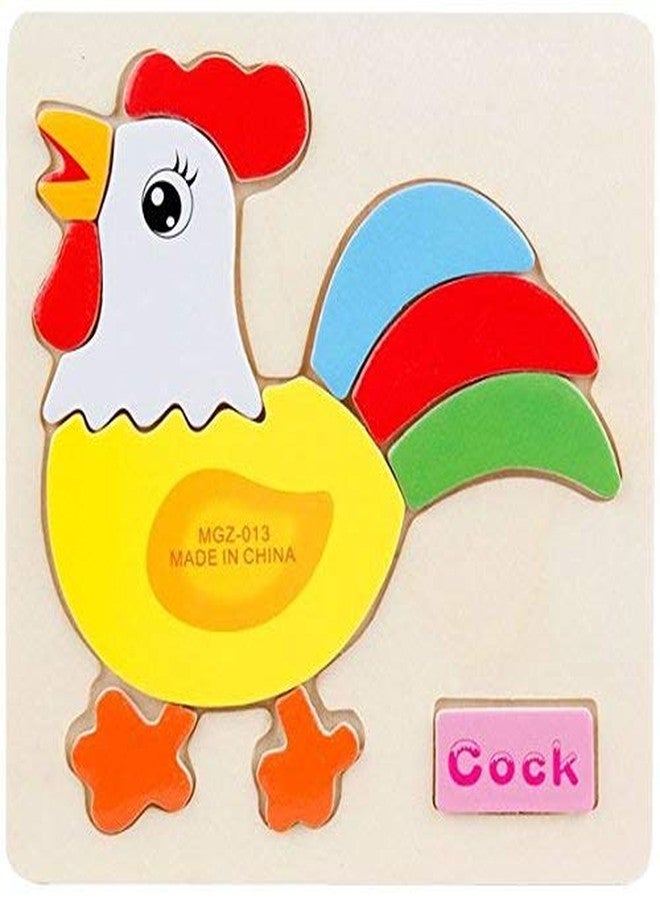AUTHFORT Wooden Animals 3D Puzzle Children's Educational Toys (Set of 12 Puzzles) 15 cm - Multicolor - Image 4